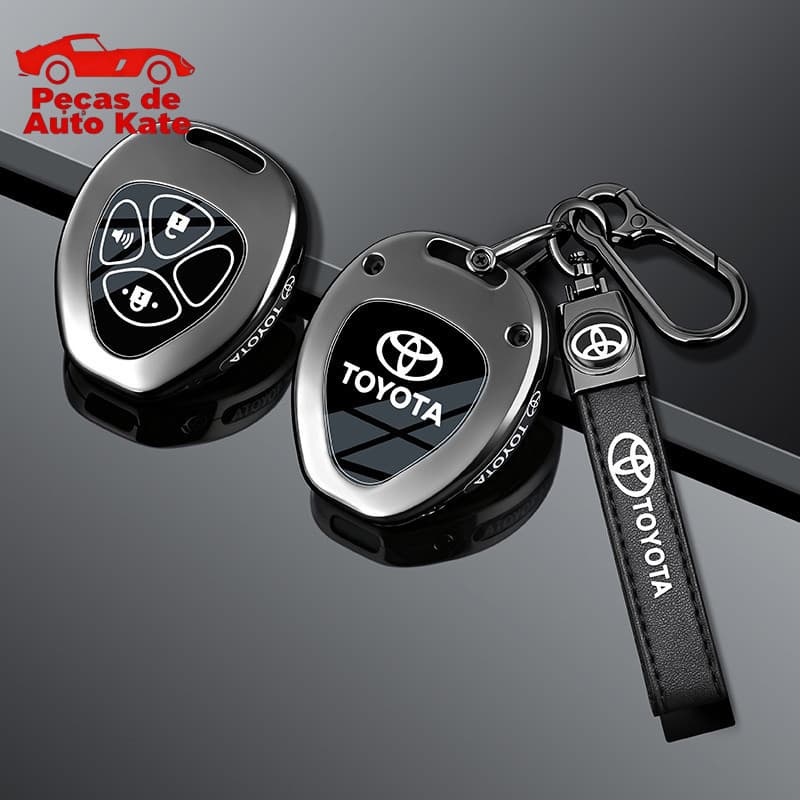 Capa de chave de carro em liga de zinco adequada para Toyota Corolla, Vios, Camry, Yaris, RAV4, HiLux, Cruiser, Fortuner