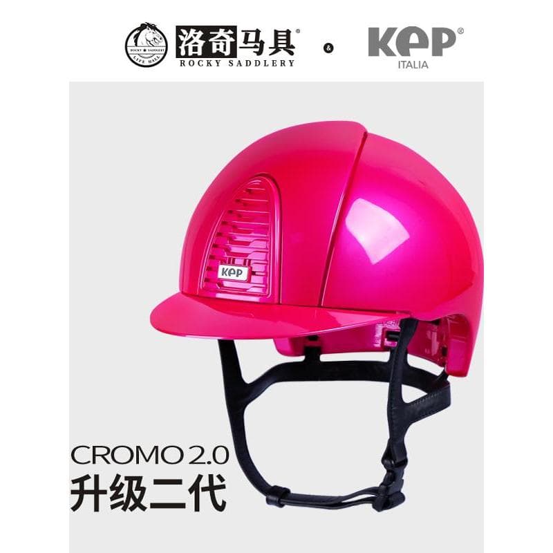 Itália kep Capacete equestre de segurança com brilho metálico de segunda geração Capacete de equitação vermelho cereja81