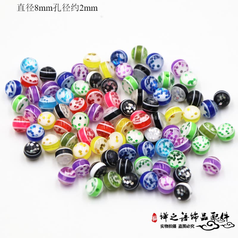 Diy jóias acessórios pulseira miçangas Material 8mm cebola em pó perfurado contas de resina contas coloridas acessórios
