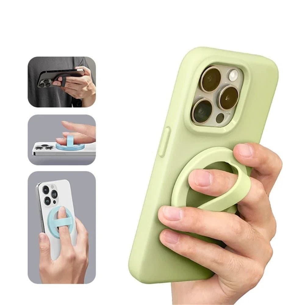 1 Pçs Forte Magnético Líquido Silicone Confortável Circular Aperto Suporte Do Telefone Para MagSafe Anel Forma Acessório