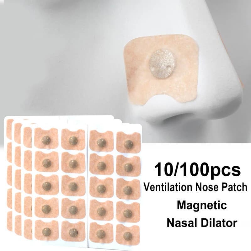 50/100 peças de adesivo nasal Anti-ronco adesivo nasal de respiração magnética