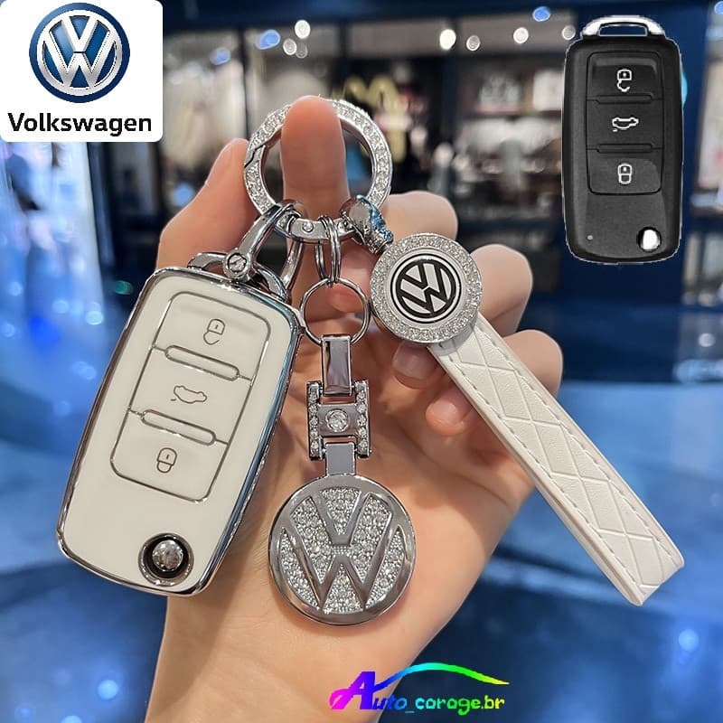 Capa de Chave de Carro para Volkswagen POLO/Amarok/Gol/Voyage/FOX/Jetta/Fusca/Spacefox/Tiguan/SAVEIRO/CROSS Meriva Capa