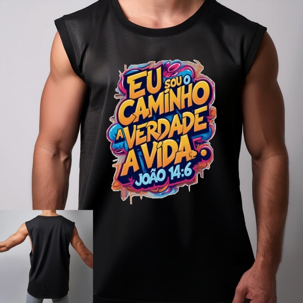 Camiseta Regata Oversized Streetwear 100% Algodão Estampada Oração Fé Gospel Jesus