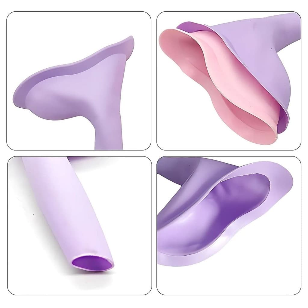 Funil Urinário Portátil Feminino de Silicone Reutilizável Compacto Higiênico