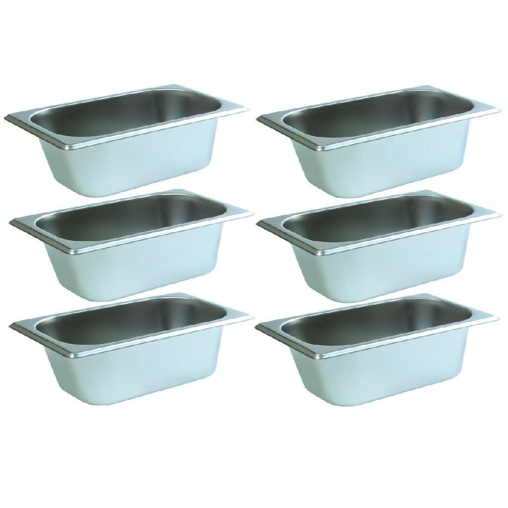 6 Cuba Gastronomica Inox 1/9x65 Gn Buffet Cozinha Restauran