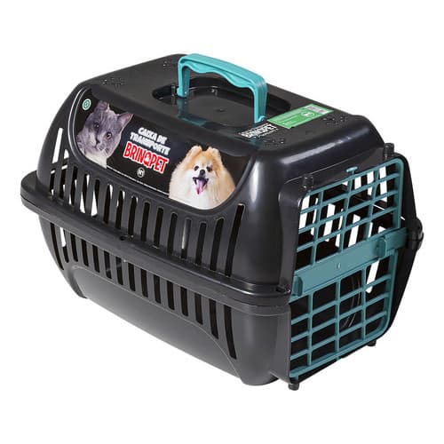 Caixa Gaiola Transporte Coelhos Cachorros Gatos Hamster N2 Premium na Cor Azul Turquesa Verde Tifany