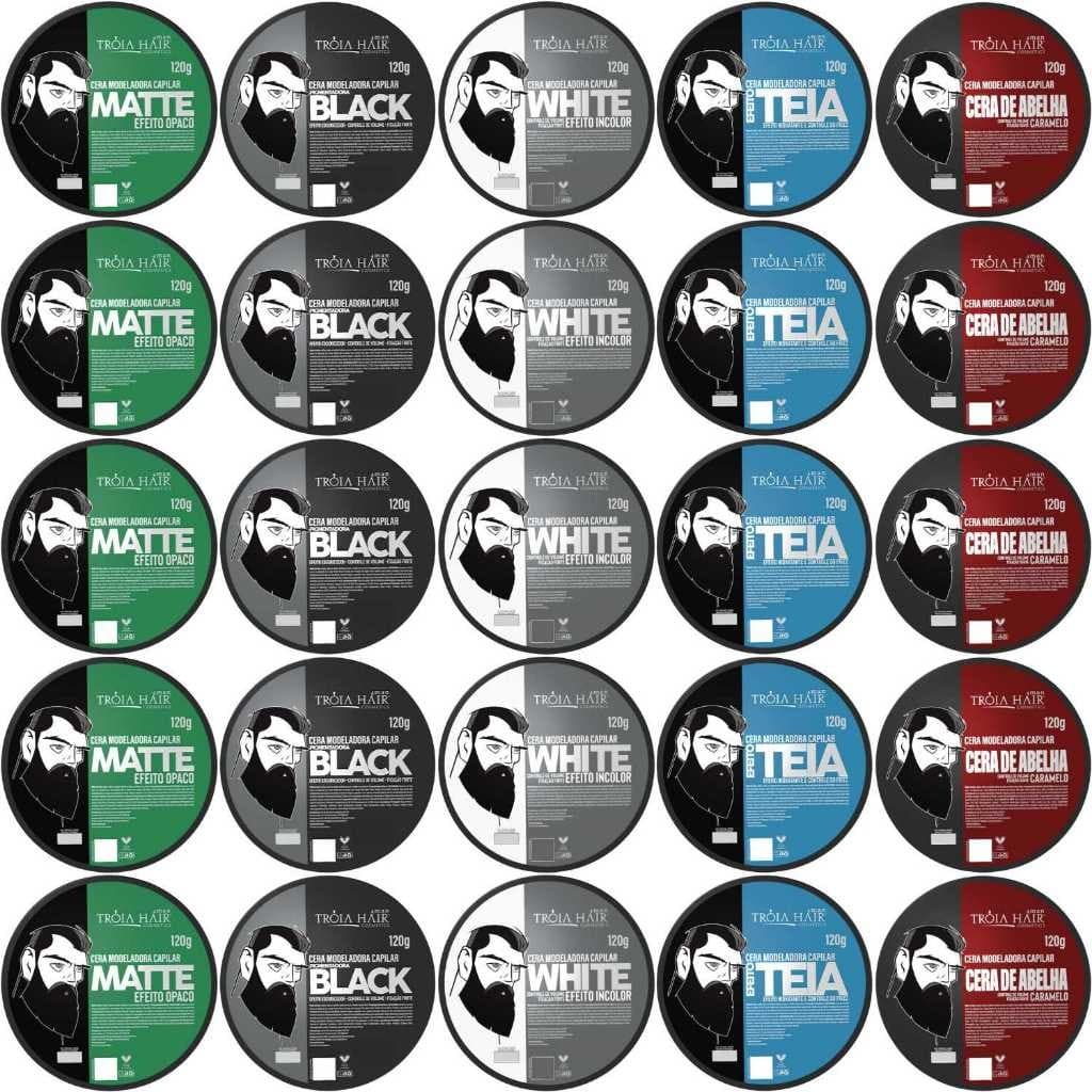 25 Pomadas Modeladoras Ultra Fixação 120g Atacado - Tróia Hair
