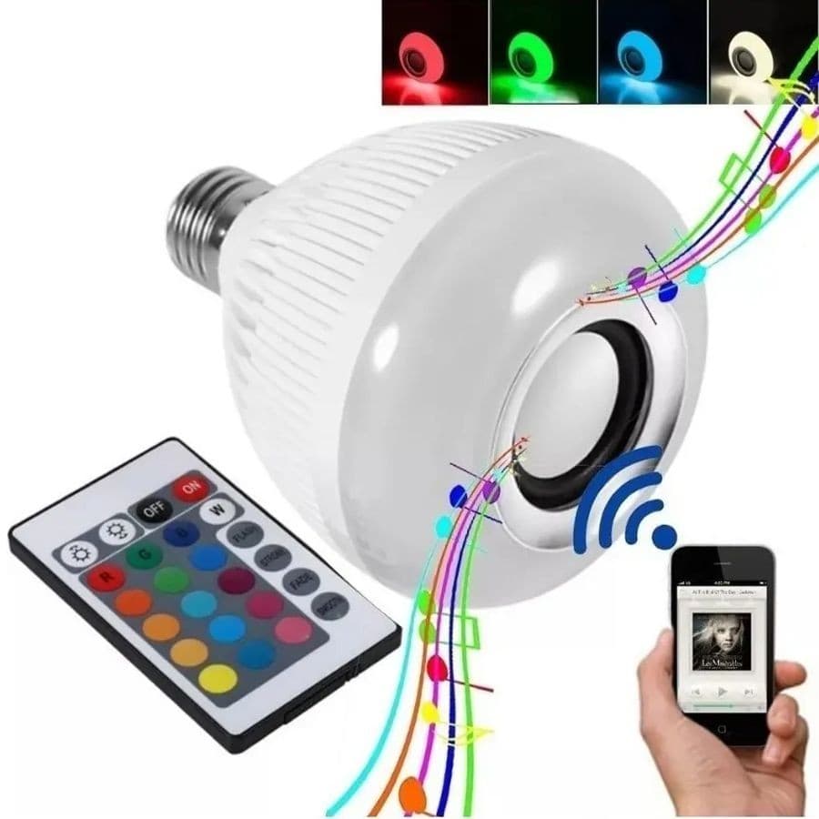 Lampada Led Musical Rgb Bluetooth com Controle Remoto 8
