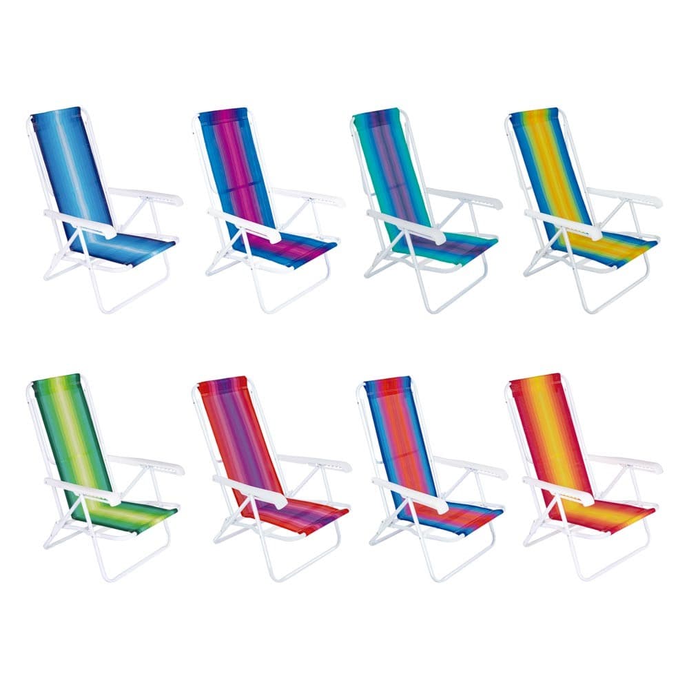 Cadeira de Praia e Piscina Reclinável Aço 8 Posições Sortida 002005 MOR