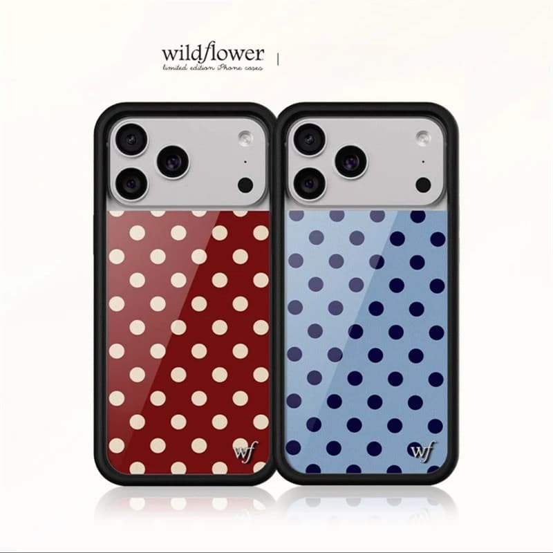 Wildflower Red Polka Dot Fashion Design Capa De Telefone Para IPhone 17Air 17 12 13 14 15 16 Pro Max Plus WF Invólucro M