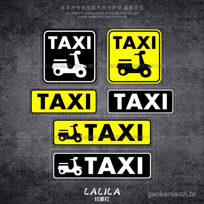 Adesivo refletivo personalizado com logotipo de TAXI para modificação de motocicletas elétricas, decalque criativo para