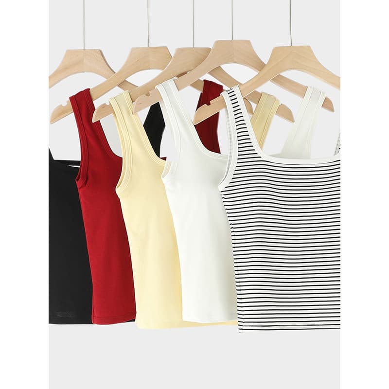 2026 verão U-pescoço oco lindo colete Halter volta quente menina vem com almofada No peito sem usar roupa interior estil