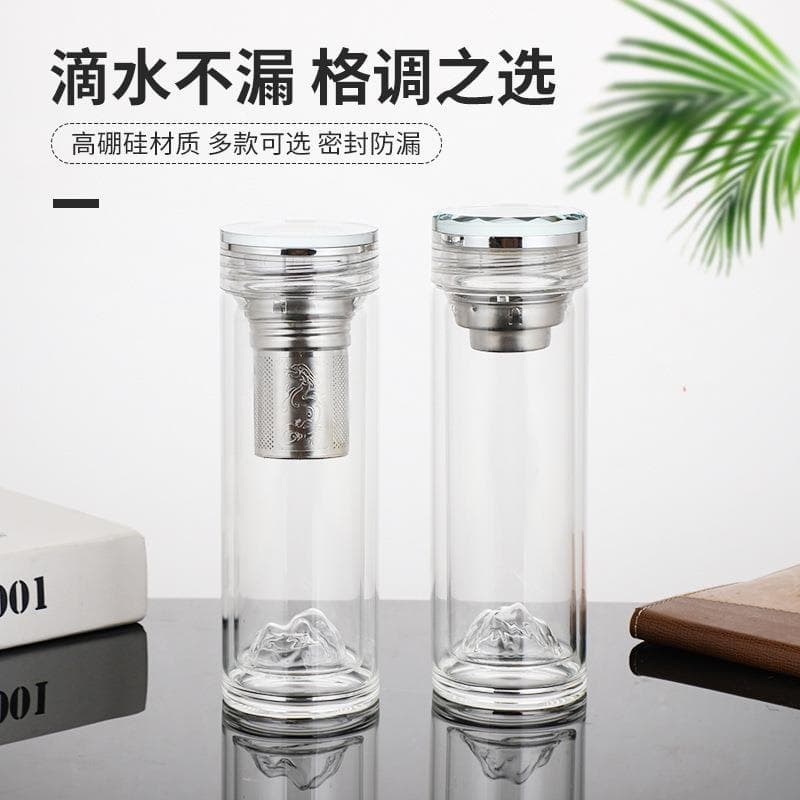 Guanshan copo de vidro de borosilicato alto chá separação água copo tampa cristal copo do carro selado xícara de chá pre