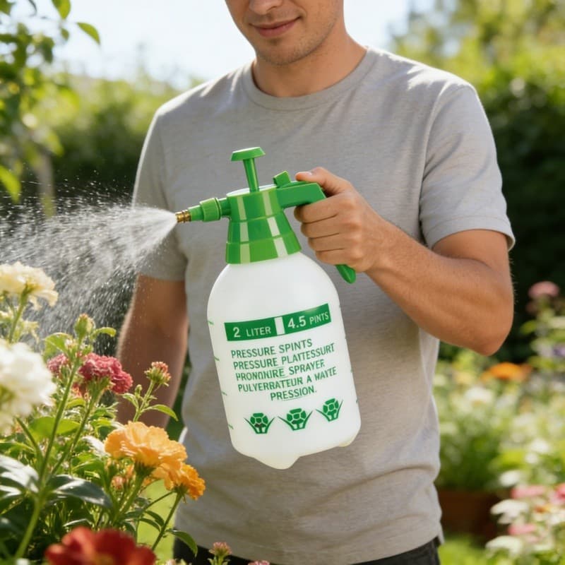 Borrifador Pulverizador De Compressão Manual 1.5L Para Limpeza E Jardim
