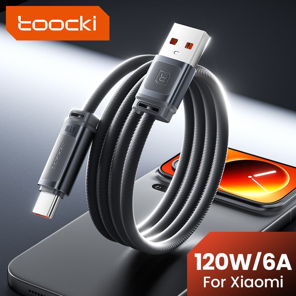 Tookci é adequado para cabo de dados de celular Xiaomi de 120W, cabo de carregamento rápido padrão ouro, cabo de carrega