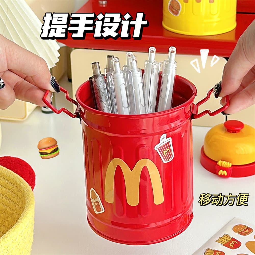 Presentes para eventos Escritório Americano McDonald's Suporte de caneta retrô de alto valor Caixa de armazenamento Arte