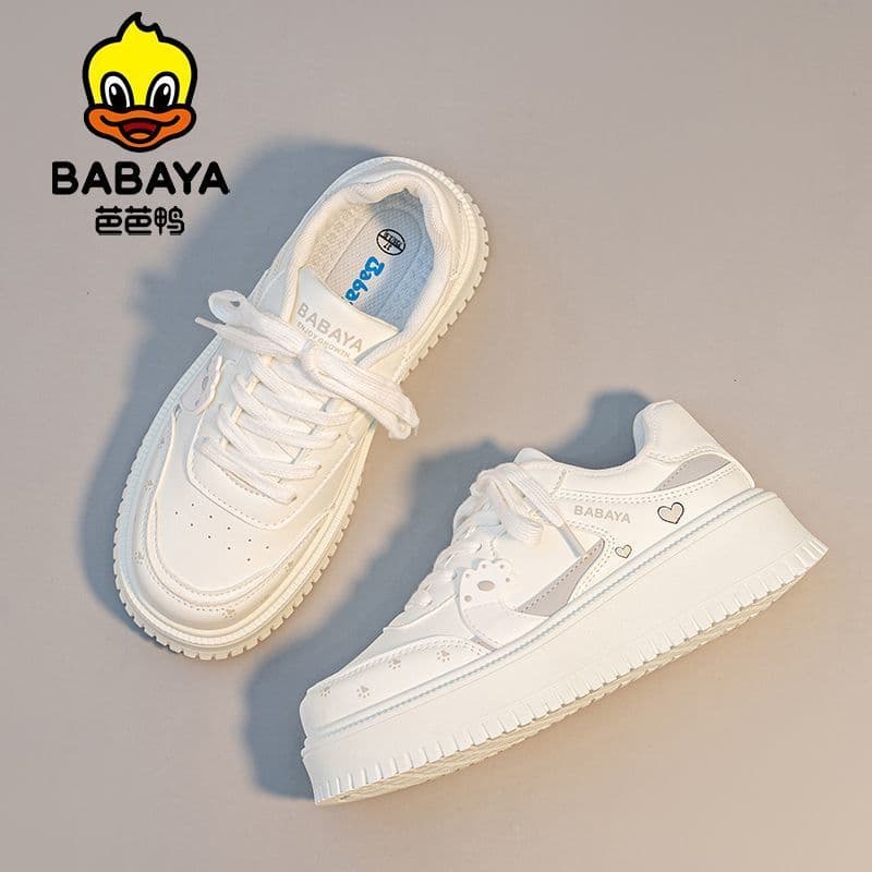 Baba pato sapatos infantis gato All-Match na moda sapatos brancos femininos 2026 primavera novo estilo Campus estudante