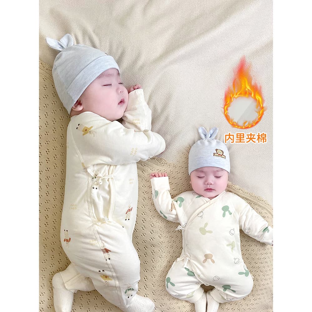 Macacão recém-nascido outono inverno monge roupas acolchoadas macacão de bebê roupas de inverno acolchoado algodão roupa