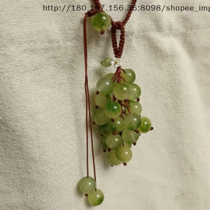 Chaveiro Pendente de Uva Verde Simulada Bonito Doze Contas Decoração de Bolsa e Carro Acessórios Femininos