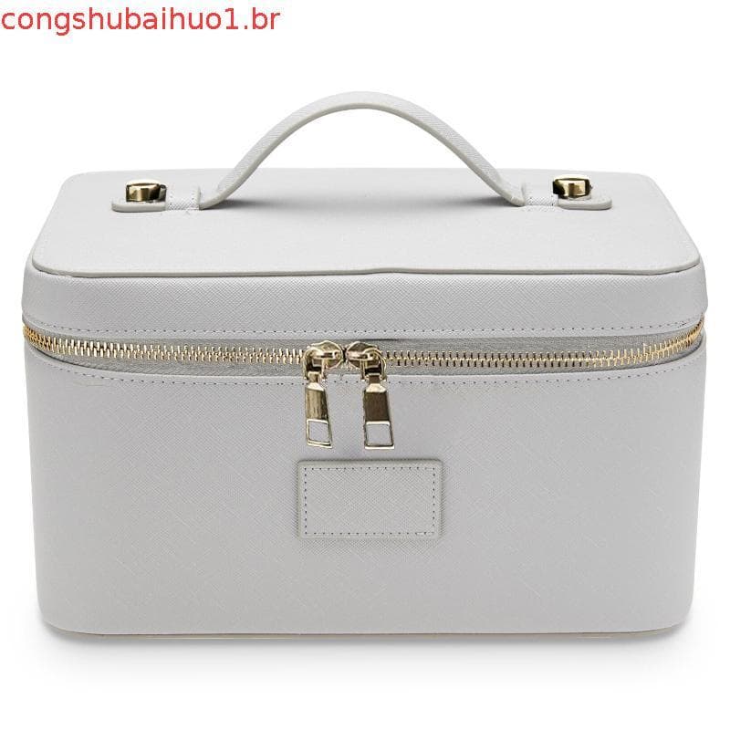 Nova Bolsa de Maquiagem Portátil em PU, Estilo Fofo, Grande Capacidade, Versátil, Resistente às Intempéries, Durável, Em