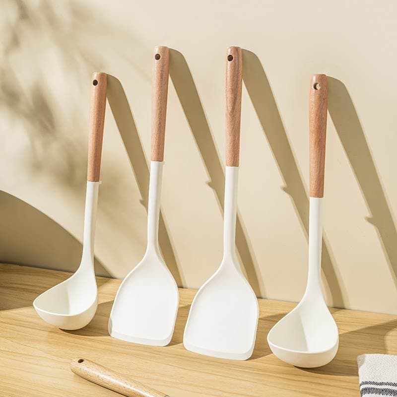 Espátula de Silicone espátula antiaderente Pan especial espátula de cozinha colher de madeira utensílios de cozinha domé