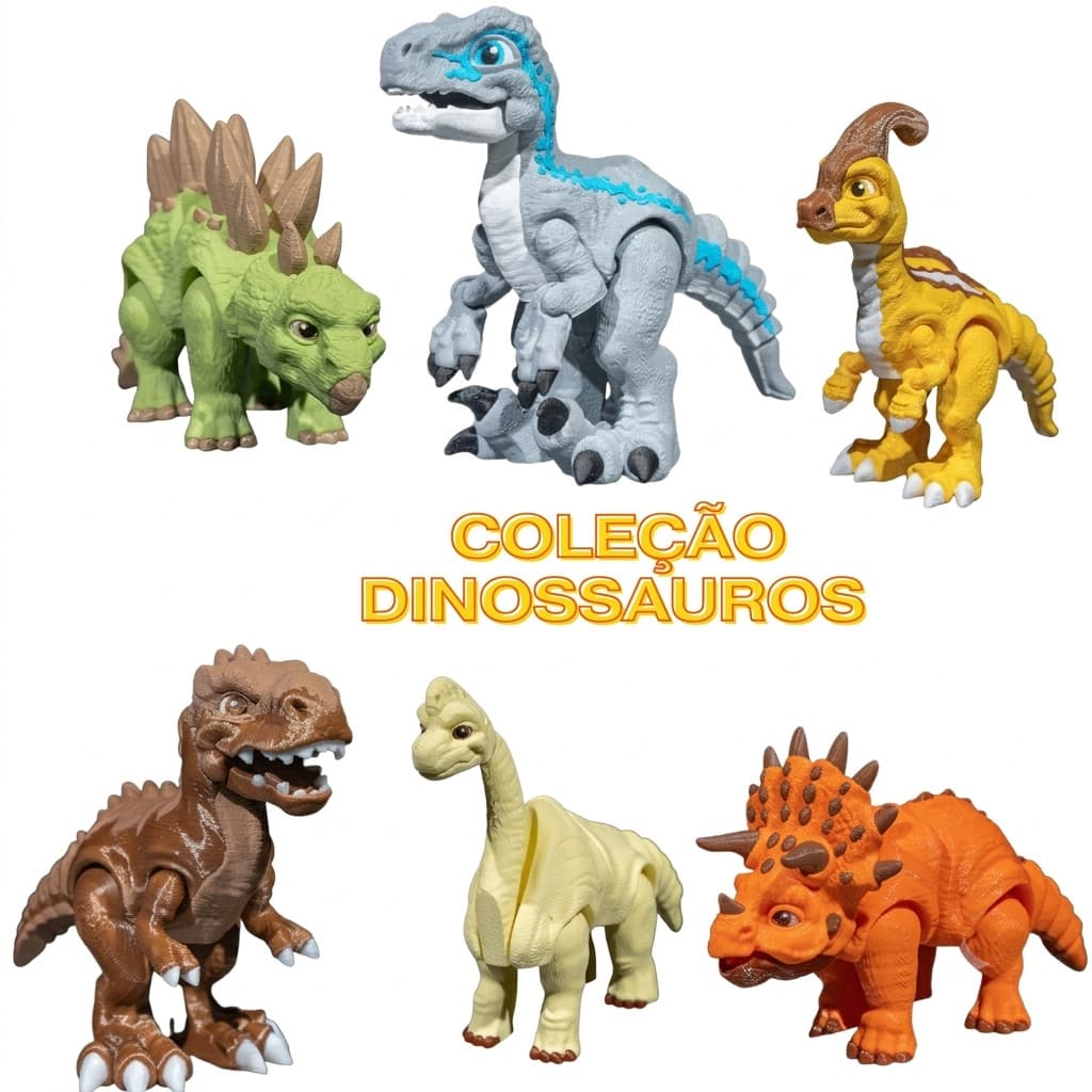 Coleção Pré Histórico Dinossauros Articulados Brinquedo Infantil Colecionável Varios Modelos