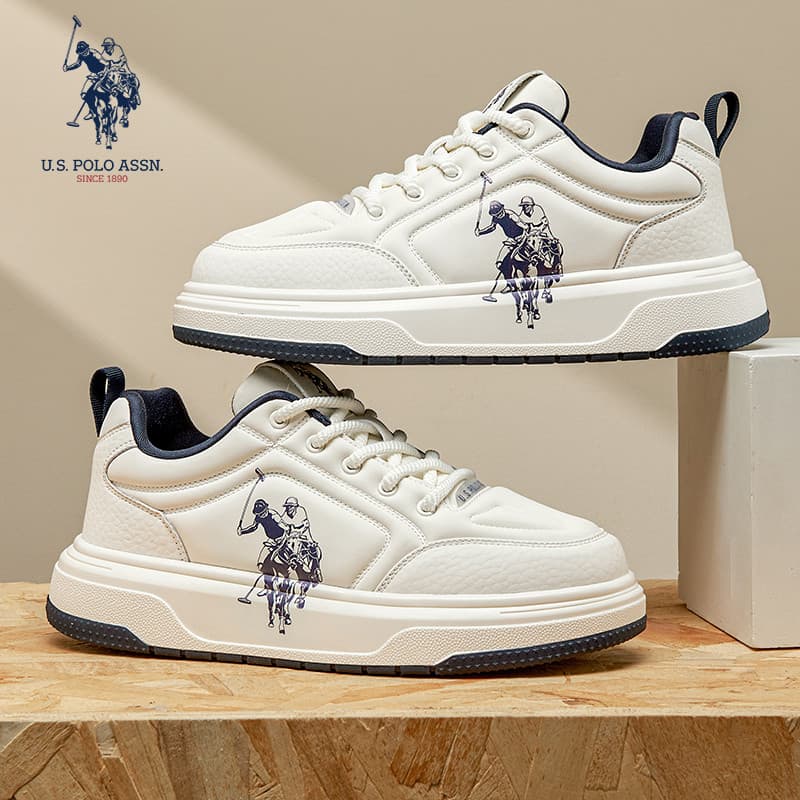 USPOLO.ASSN.Little Sapatos Brancos Sapatos Masculinos 2026 Verão Respirável Novo Estilo Retro All-Match Esportes Tênis C