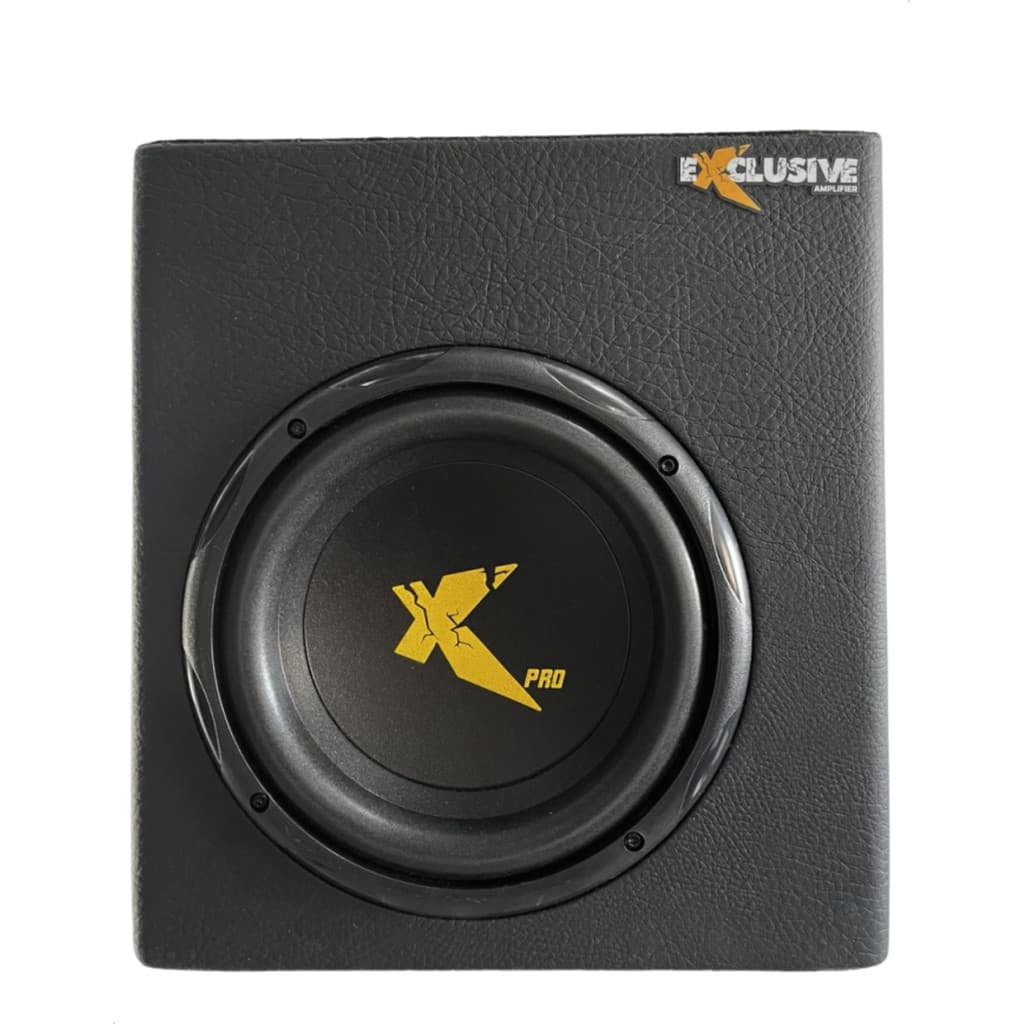 Caixa Amplificada Compacta Exclusive XC 200 Pro Mini Slim 8 Pol 200W RMS Subwoofer Carro Automotivo