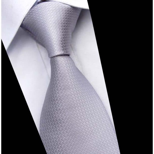 Gravata de seda masculina Formal gravata de negócios cor sólida prata cinza gravata Nano à prova d'água à prova de óleo
