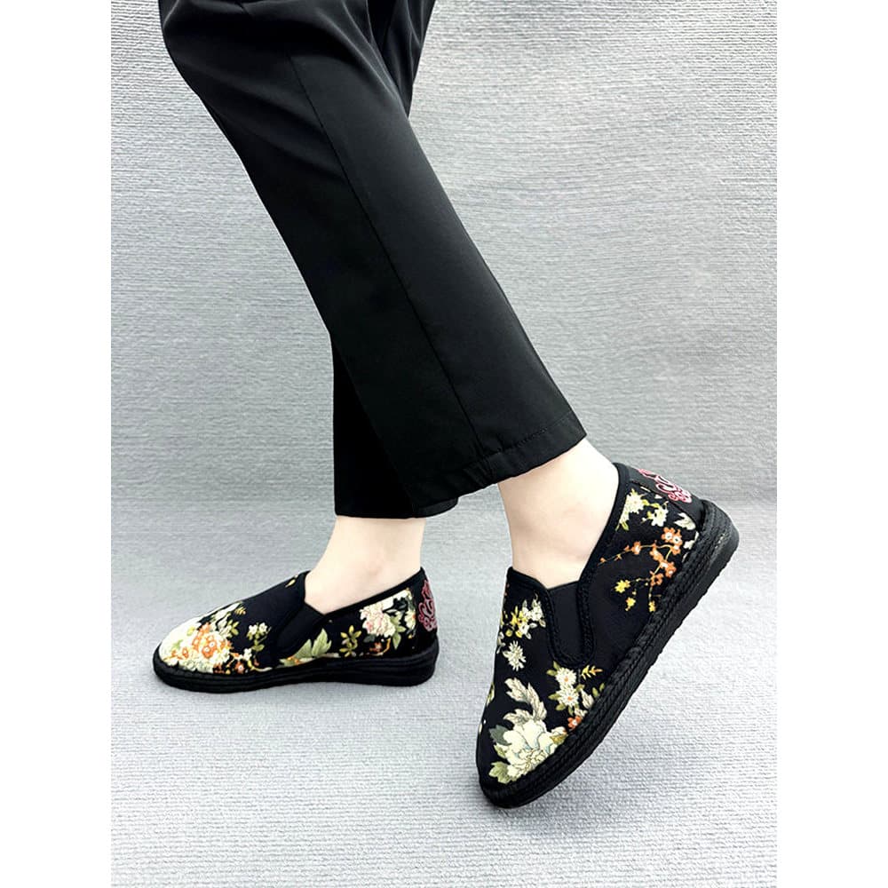Sapatos de algodão masculinos inverno quente forro de lã velho pequim sapatos de pano masculino artesanal Melaleuca sola