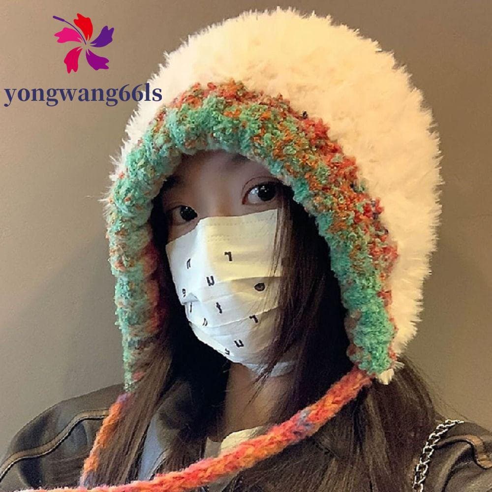YONGWANG Y2k Chapéu Com Cordão , Novo Design De Bolsa Crossbody De Malha De Pelúcia , Carteira , Pulôver Quente , Gorro