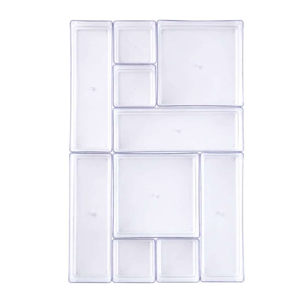 10 Organizadores Modulares Acrílico Transparente  Multiuso