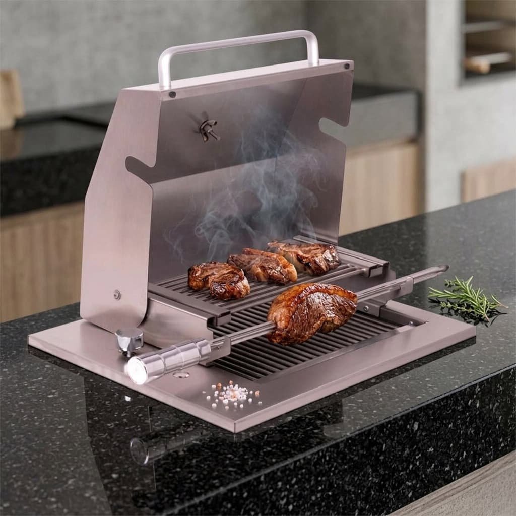 Churrasqueira Grill a Gás de Embutir com Tampa Diamond Little Gás Natural Titan
