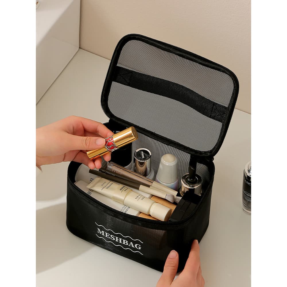 Bolsa de armazenamento feminina de grande capacidade, bolsa tridimensional de gaze, bolsa de armazenamento de itens pequ