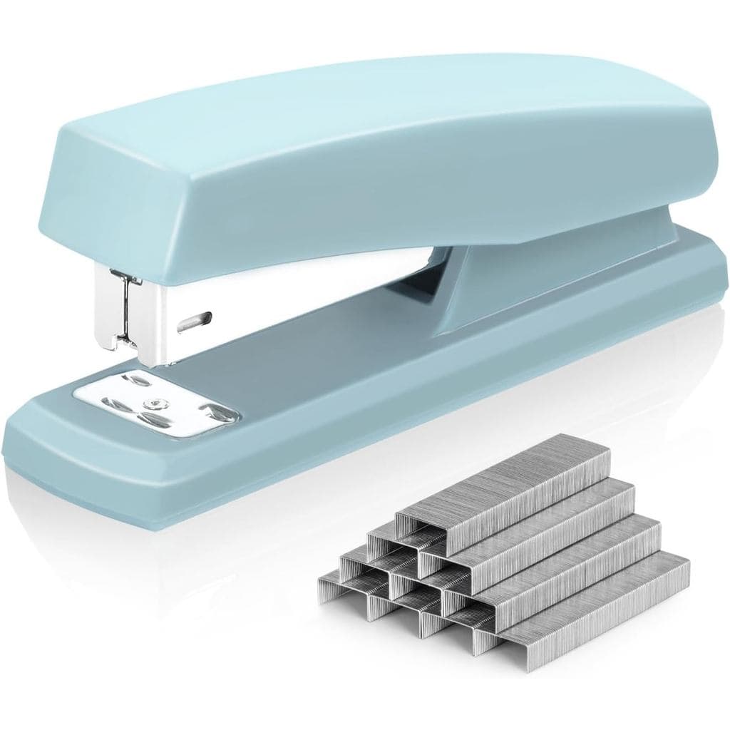 Grampeador Deli, Grampeadores de Mesa com 640 Grampos, Grampeador de Escritório, Capacidade para 25 Folhas, Azul