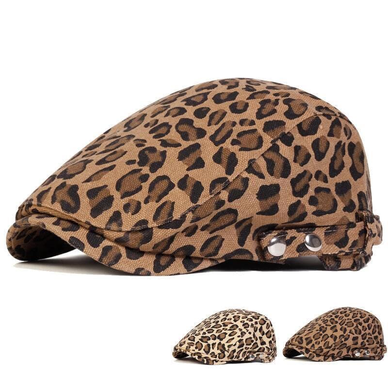 Unissex Leopardo Impressão Newsboy Bonés Homens Pintores Britânicos Chapéus Outono Inverno Boinas Ajustável Plana Pico B
