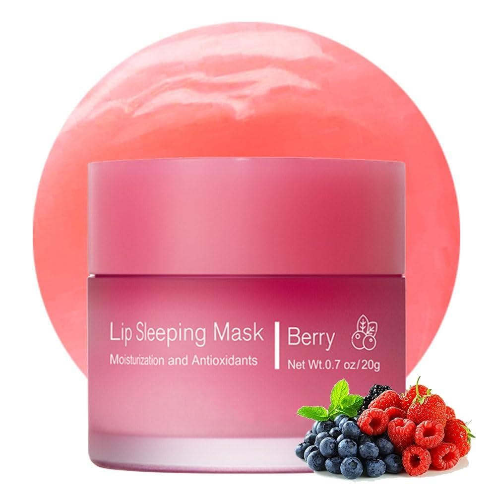 Máscara Hidratante para Lábios para Uso Noturno, Proporciona Hidratação Intensa Durante a Noite. (1, Berry) 1DL9