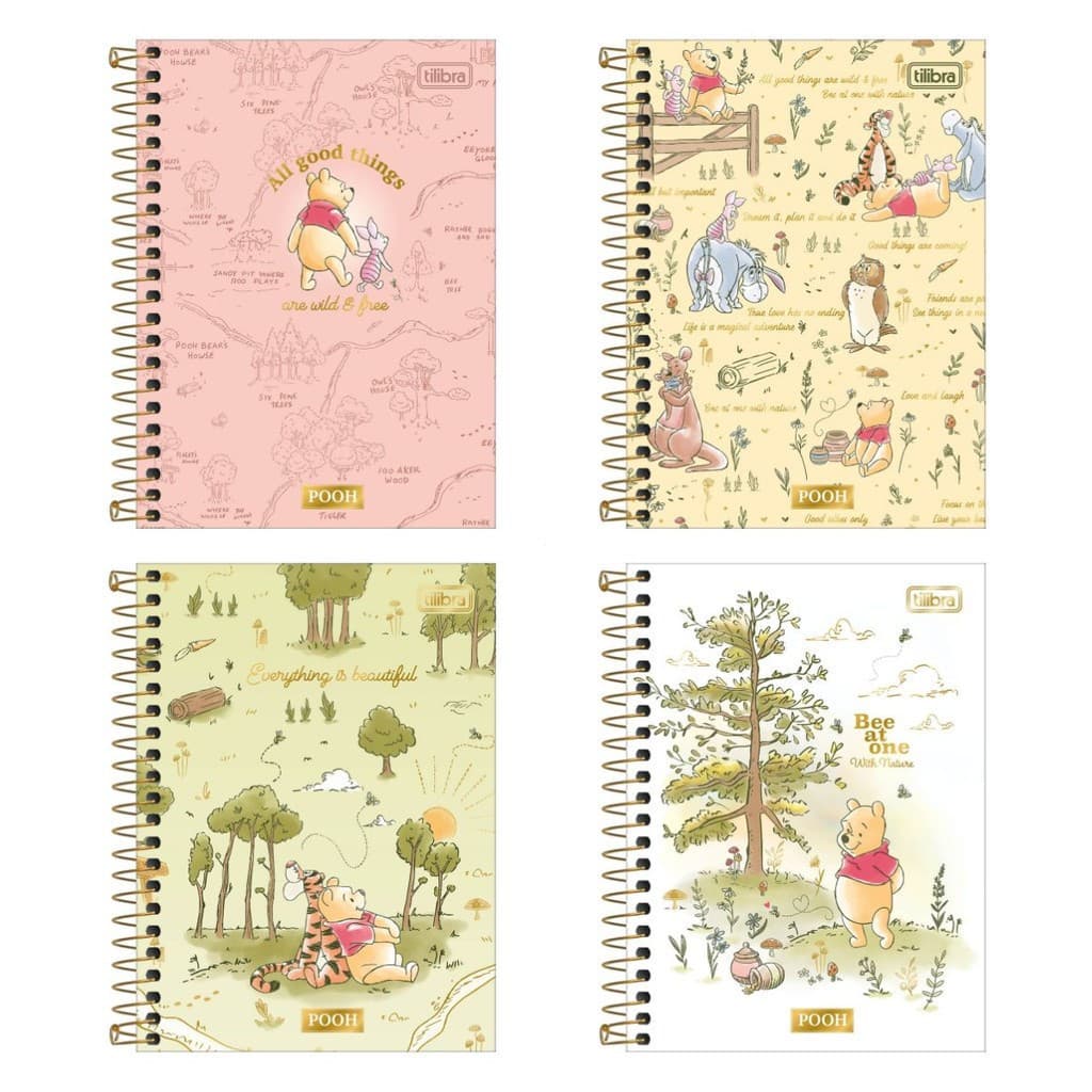 Caderneta 1/8 Tilibra Pooh 80 Folhas
