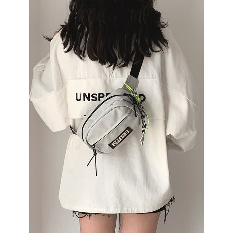 Influenciador saco de ferramentas feminino 2026 verão novo estilo Street Wear esportes cintura saco Casual estudante lon