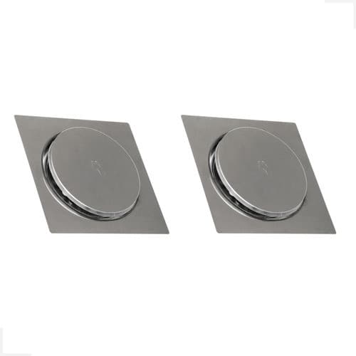 Ralo Click Cromado 15x15 15cm Kit 2x Anti Odor e Insetos Bloqueia Mau Cheiro Inox