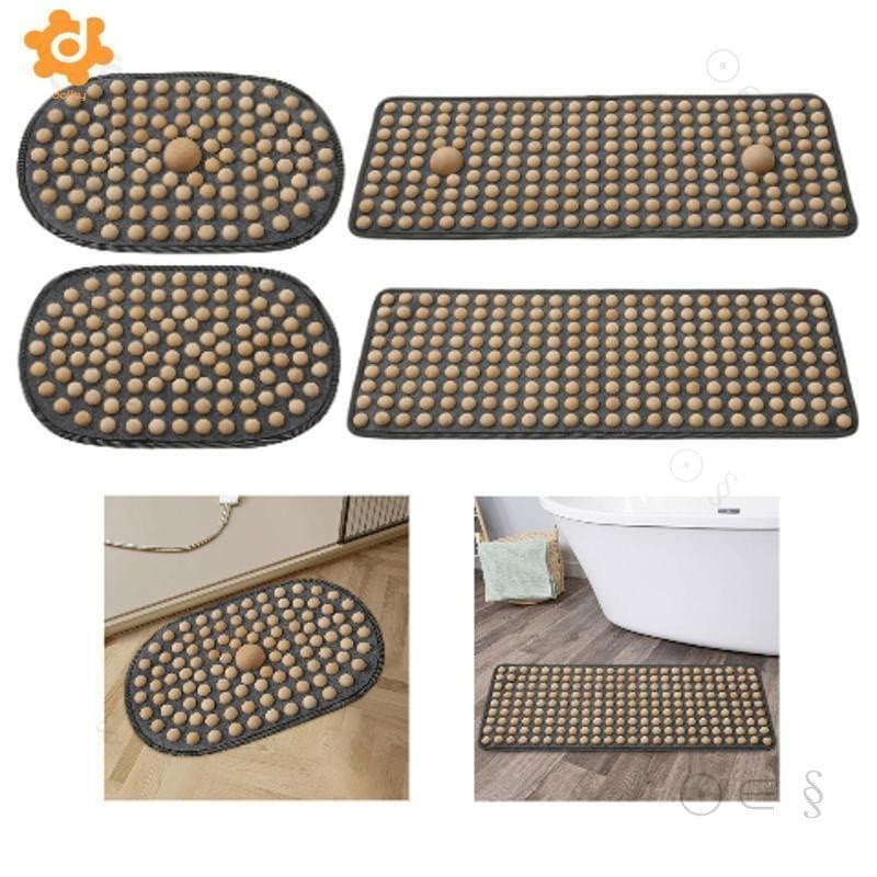 [Lacooppia2] Tapete de Acupressão para os Pés em Madeira, Almofada de Massagem de Madeira para Viagens, Banheiro e Sala