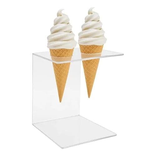Suporte Expositor Temaki Sorvete Acrílico Cristal 2 Cones