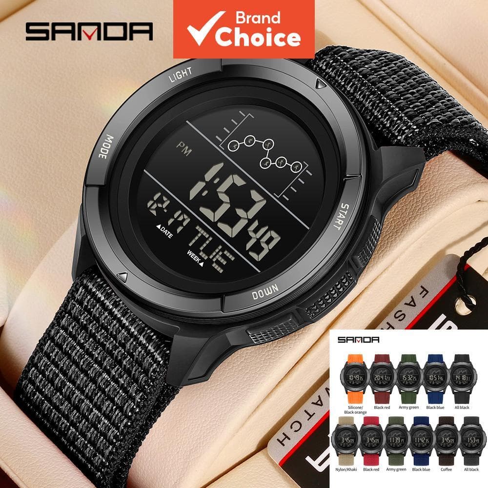 Relógio Digital SANDA Masculino Esportivo Pulso Eletrônico de Marca de Luxo LED Cronômetro à Prova D'água Presente 2198