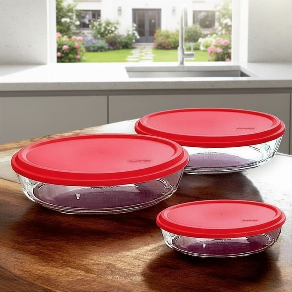 Travessa Oval Marinex Kit 3 Peças | Forma Vidro Refratário Forno Micro-ondas | 2,4L e 1,6L
