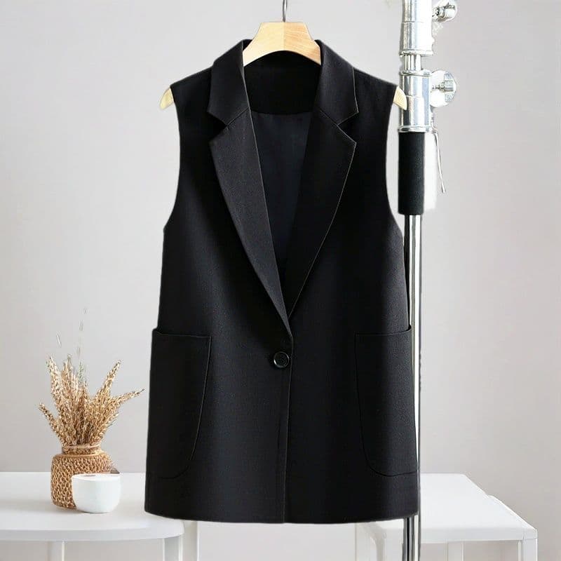 Colete novo estilo Design nicho primavera outono moda versão coreana terno sem mangas colete jaqueta colete