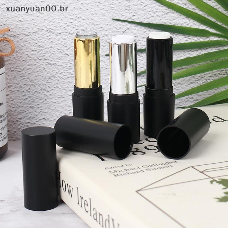 XUANY Recarregável 12.1mm Tubo De Batom Redondo Vazio Recipiente De Bálsamo Labial Concha Cosmética