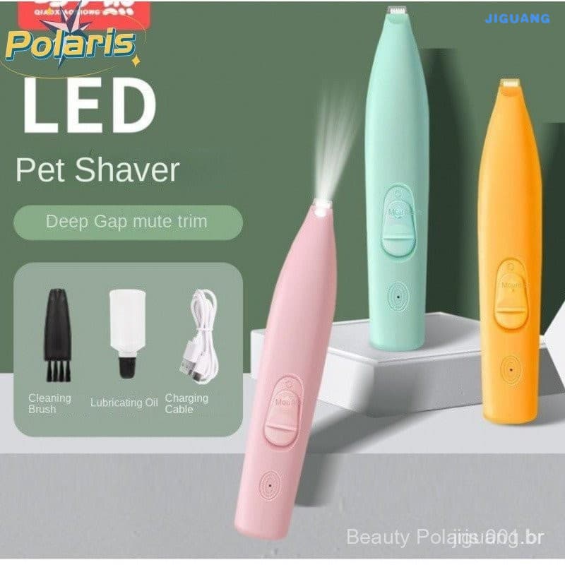 Aparador Elétrico Recarregável para Peles de Patas de Cachorro e Gatos, Orelha Sem Fio, Kit de Pêlos