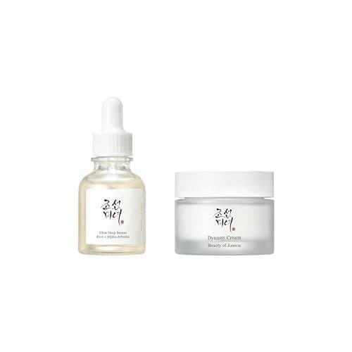 Beauty of Joseon Glow Deep Serum Arroz + Alfa-Arbutina (30ml, 1.01 fl.oz.) com o Creme Hidratante Facial Dynasty Cream (