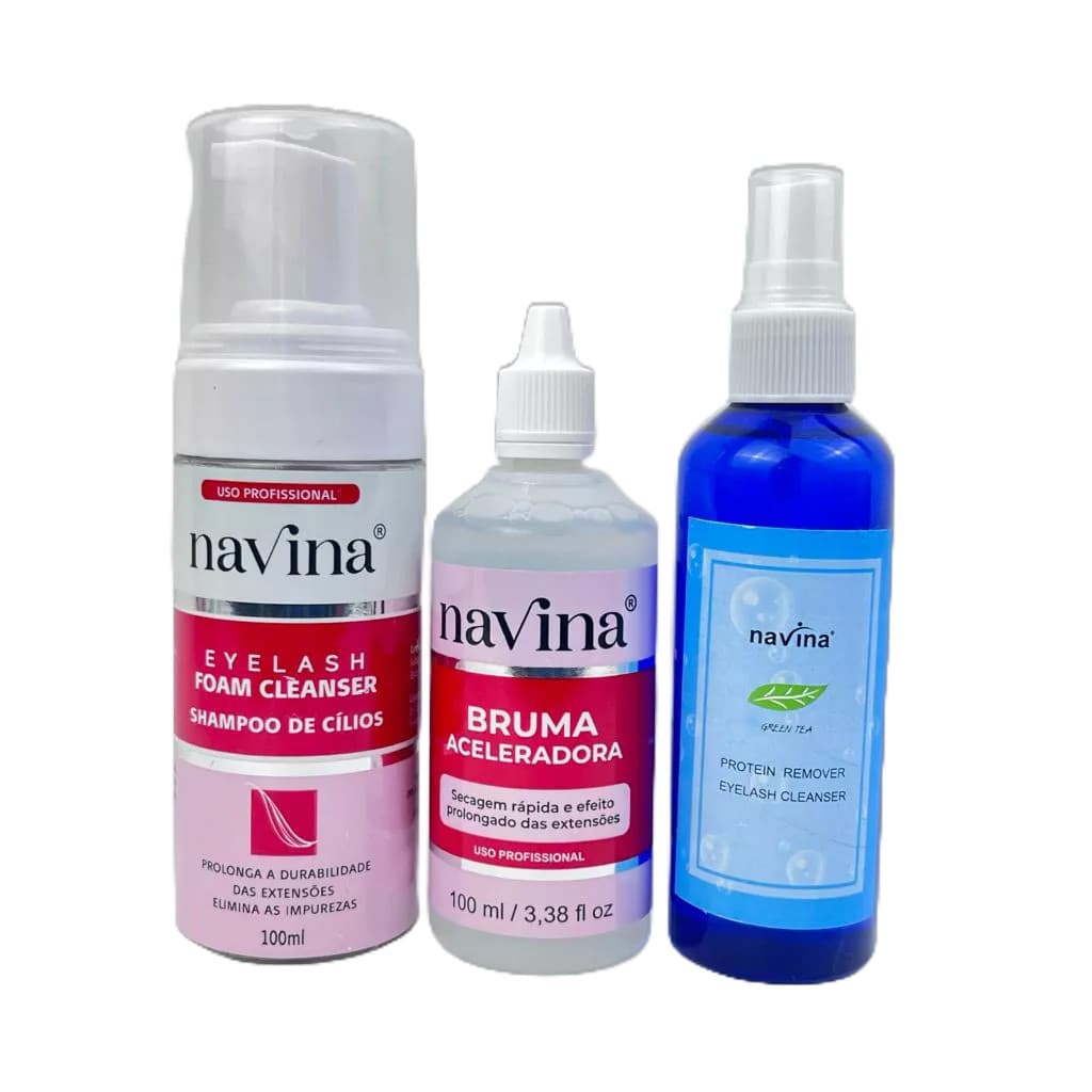Kit itens para extensão de cílios NAVINA -Preparadores