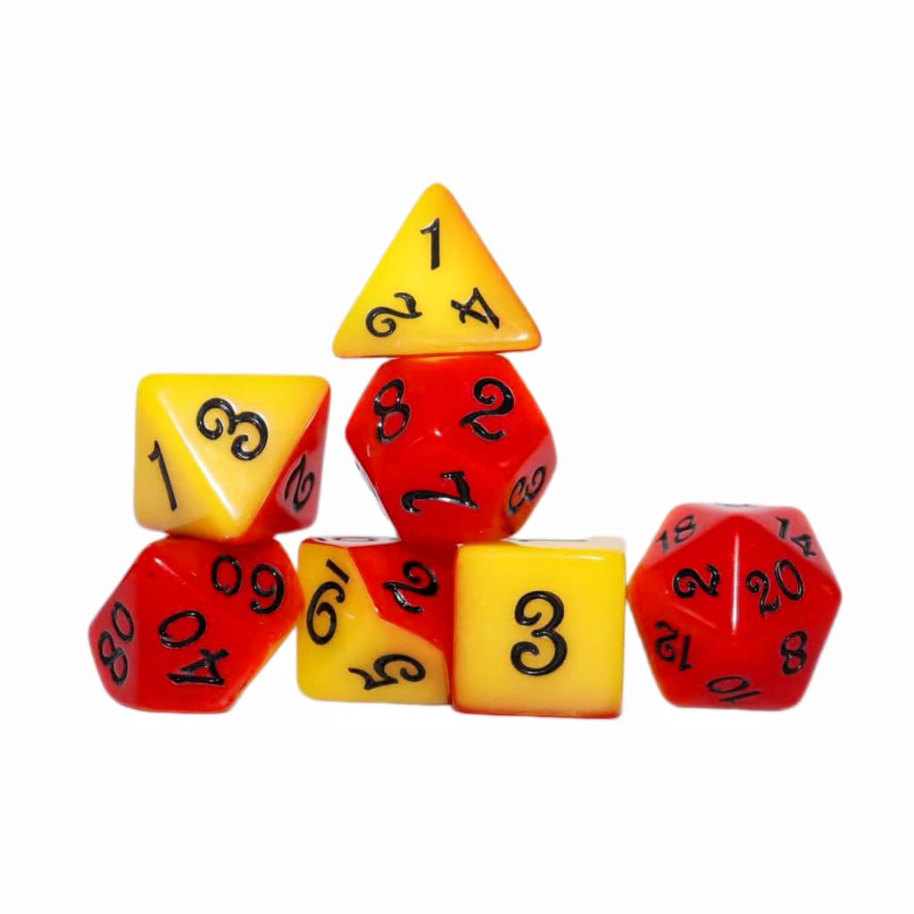 Conjunto De Dados Multifacetados De Duas Cores 7 Unidades/Acessórios De Jogo Poliédricos Para De Cartas De Tabuleiro Sup